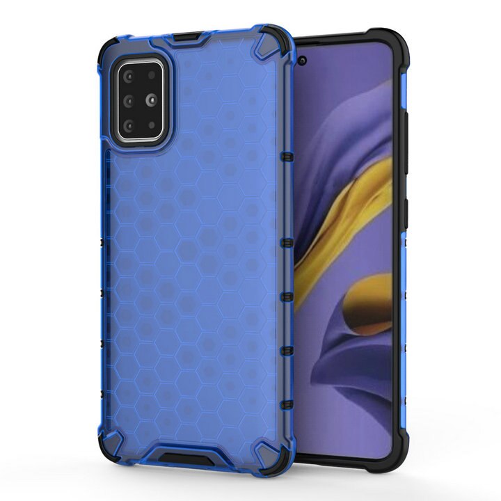 Case Samsung Galaxy A51 #เคสฝาหลังกันกระแทก Honeycomb Shock Absorber TPU + PC + Silicone Hybrid
