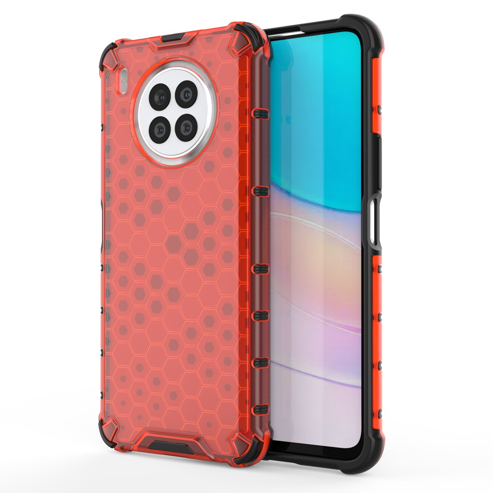 เคส Huawei Nova 8i #เคสฝาหลังกันกระแทก Honeycomb Shock Absorber TPU + PC + Silicone Hybrid