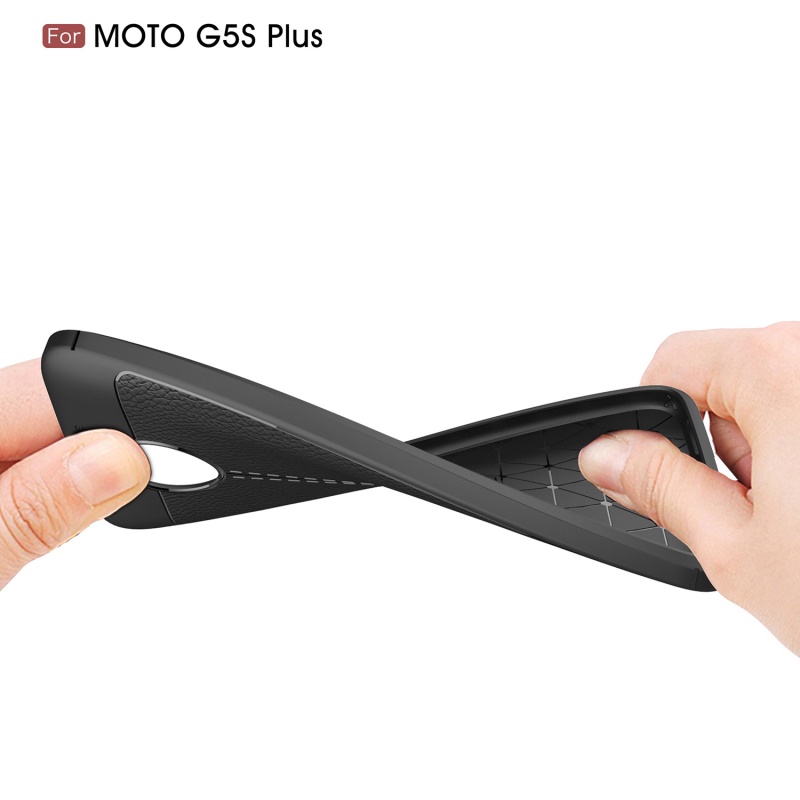 เคส Moto G5S Plus 5.5 นิ้ว #เคสฝาหลังหนังPU ผิวลิ้นจี่ช่วยป้องกันลายนิ้วมือและกันลื่นได้ดี
