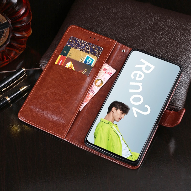 เคส OPPO A9 (2020)/A5 (2020)#เคสฝาพับแบบกระเป๋าสตางค์หนัง PU ผิวหนังม้า Crazy Horse