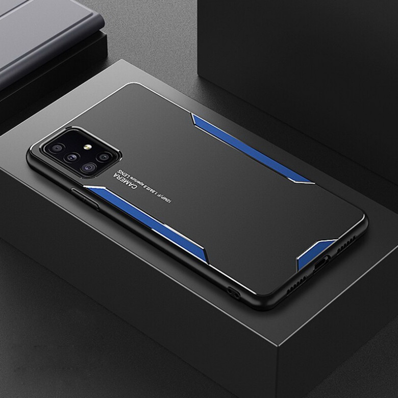 เคส Samsung Galaxy A51 #เคสฝาหลังไฮบริด Metal +TPU Shockproof metal back plate Phone Back Cover