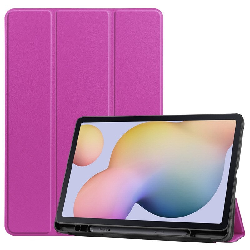 Case Samsung Galaxy Tab S7 SM-T870 SM-T875 #เคสฝาพับหนัง PU แบบ 3 พับมีช่องเก็บปากกาในตัว