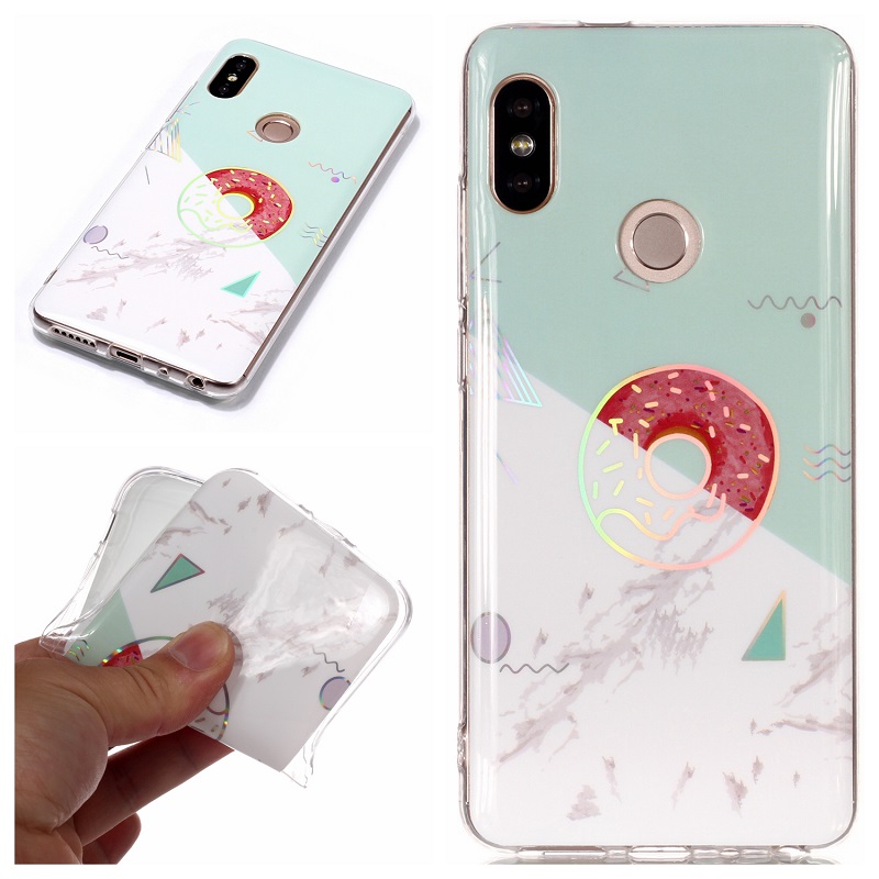 เคส Xiaomi Redmi Note 5 #เคสฝาหลังนิ่ม IMD TPU พิมพ์ลาย Marble Pattern Electroplated