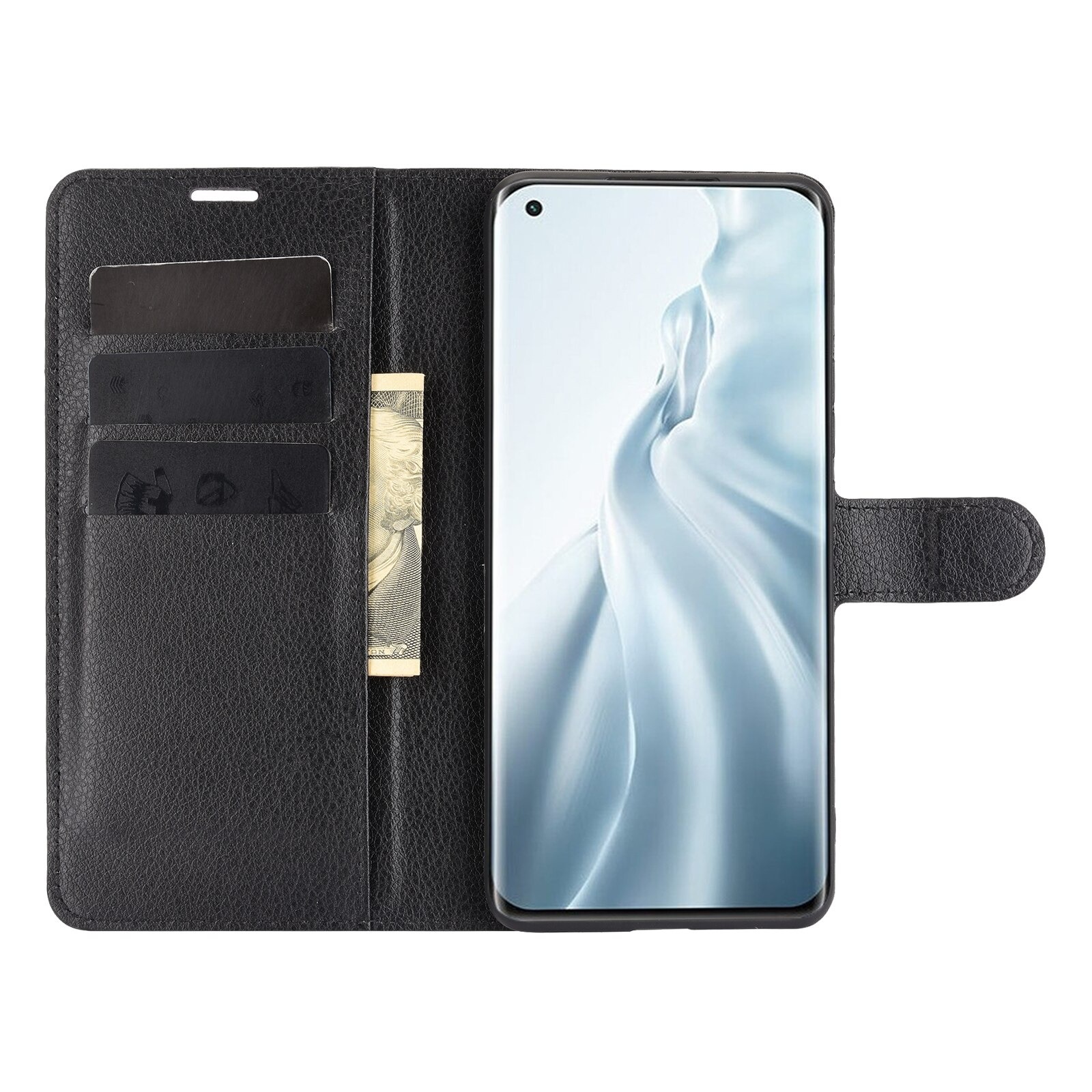 เคส Xiaomi Mi 11 #เคสฝาพับสไตล์กระเป๋าสตางค์หนัง PU ผิวลิ้นจี่