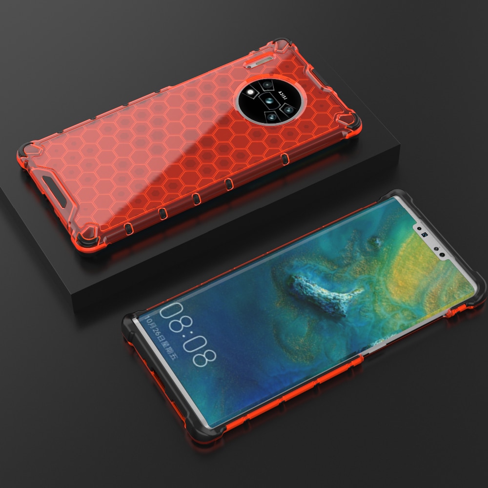 Case Huawei Mate 30 Pro #เคสฝาหลังกันกระแทก Honeycomb Shock Absorber TPU + PC + Silicone Hybrid