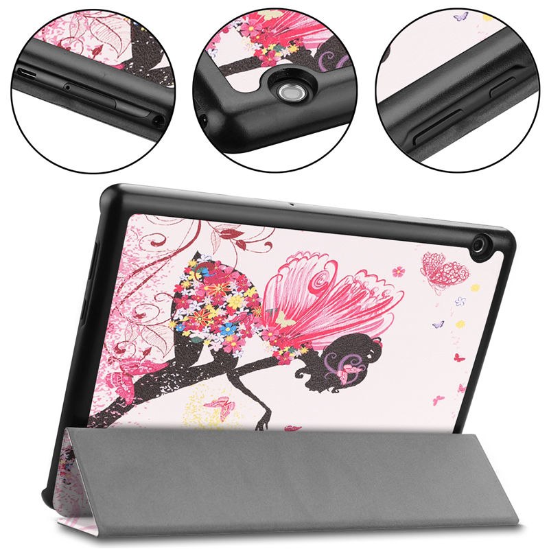 เคส Huawei MediaPad T5 10 #เคสฝาพับรูปแบบการพิมพ์ Tri-fold Stand Leather Case