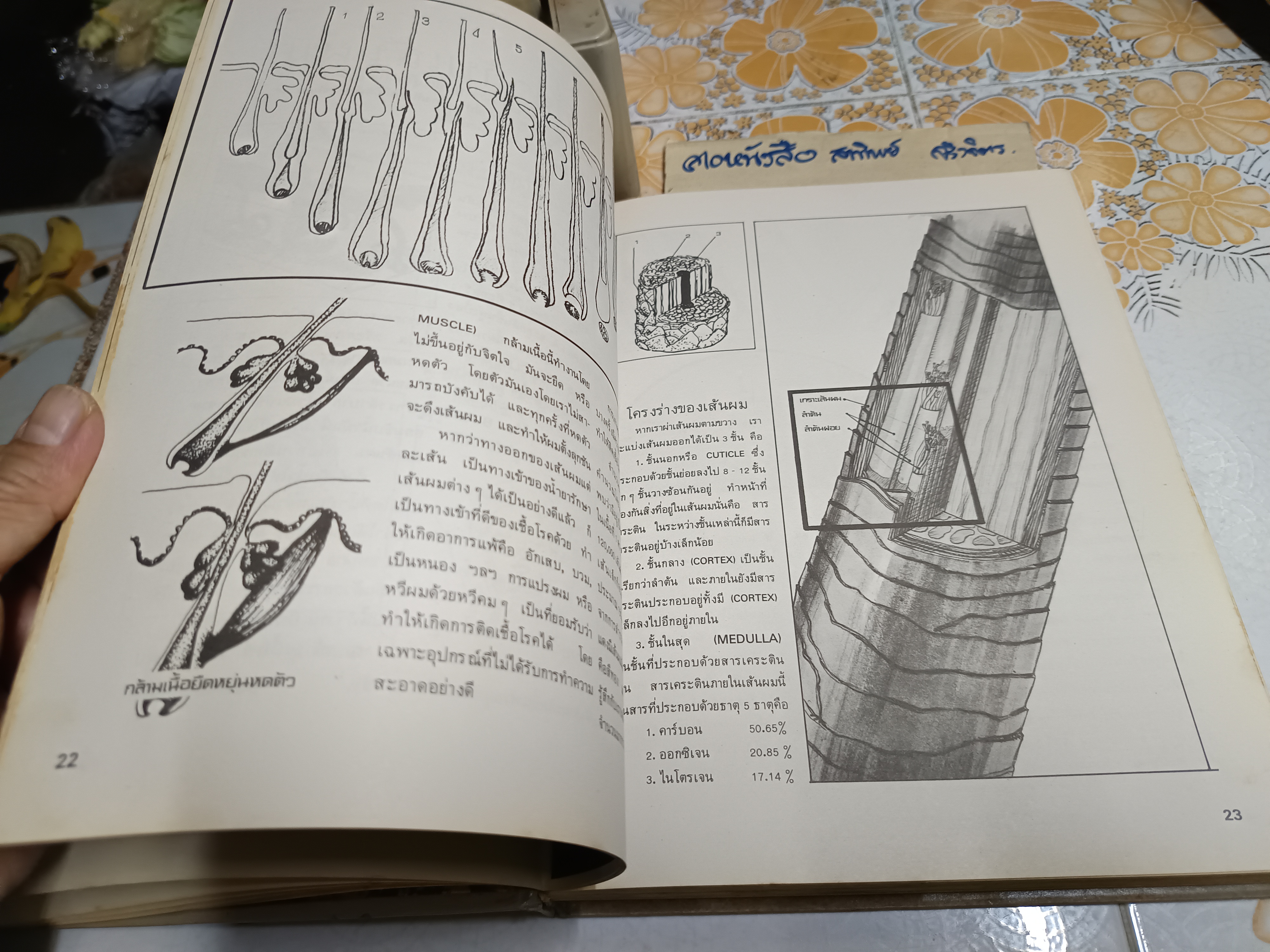 ซอยผมสูตรสำเร็จ - The Techniques of Haircutting โดย น้อย เชื้อวิวัฒน์ / ใบหุ้มปกซ่อมเสริมด้วยกระดาษเพิ่มความแข็งแรง