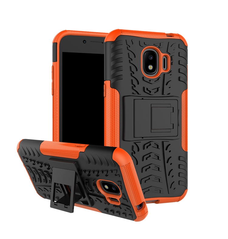 เคส Samsung Galaxy J2 Pro 2018 #เคสฝาหลังกันลื่น Cool Tyre Pattern Kickstand (PC + TPU)
