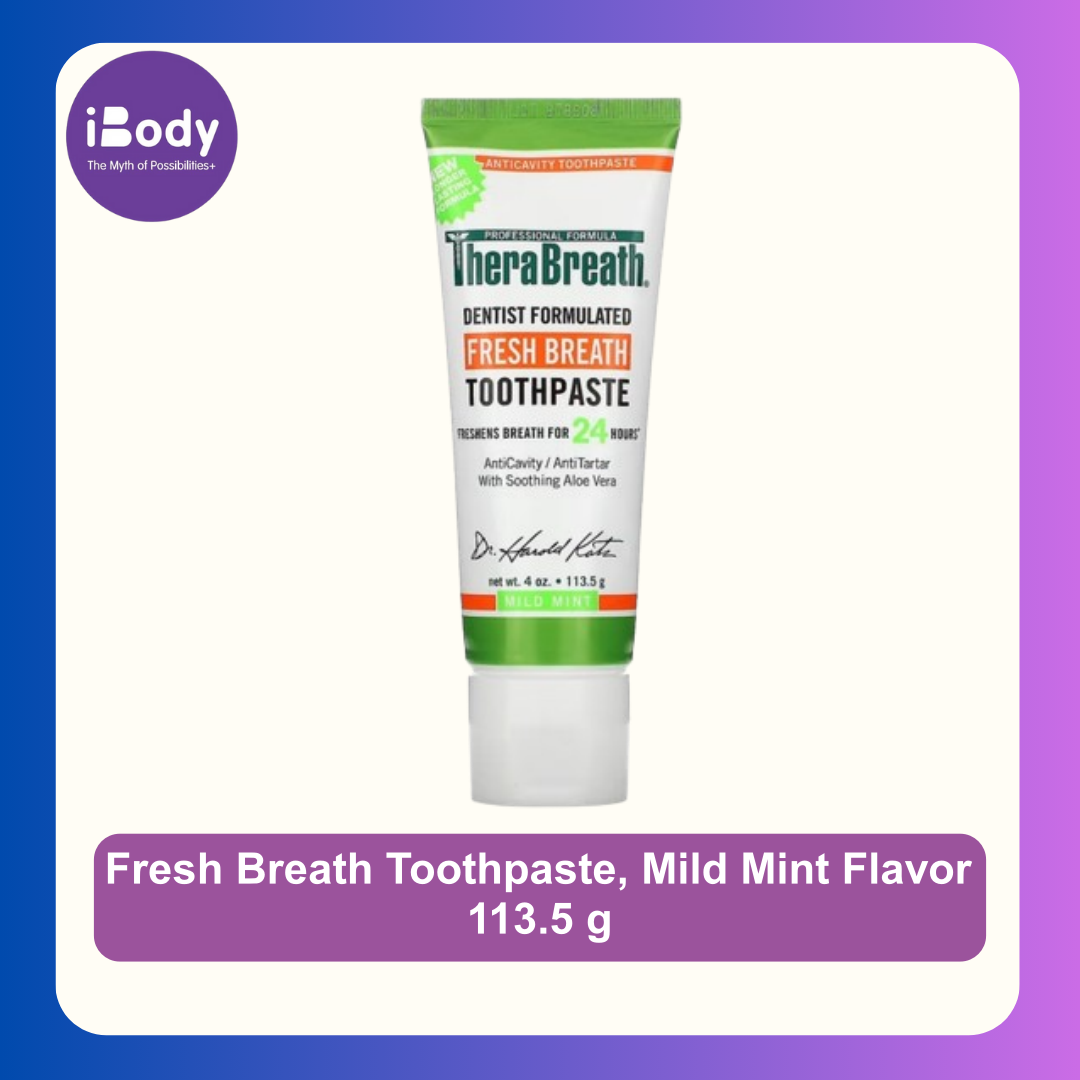 TheraBreath® Fresh Breath Toothpaste, Mild Mint Flavor 113.5g ยาสีฟันลดกลิ่นปาก รสมิ้นต์