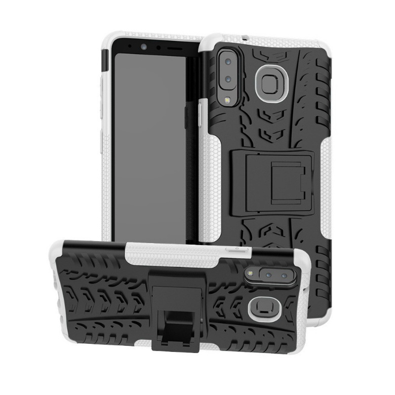 Case Samsung Galaxy A8 Star #เคสฝาหลังกันลื่น Cool Tyre Pattern Kickstand (PC + TPU)