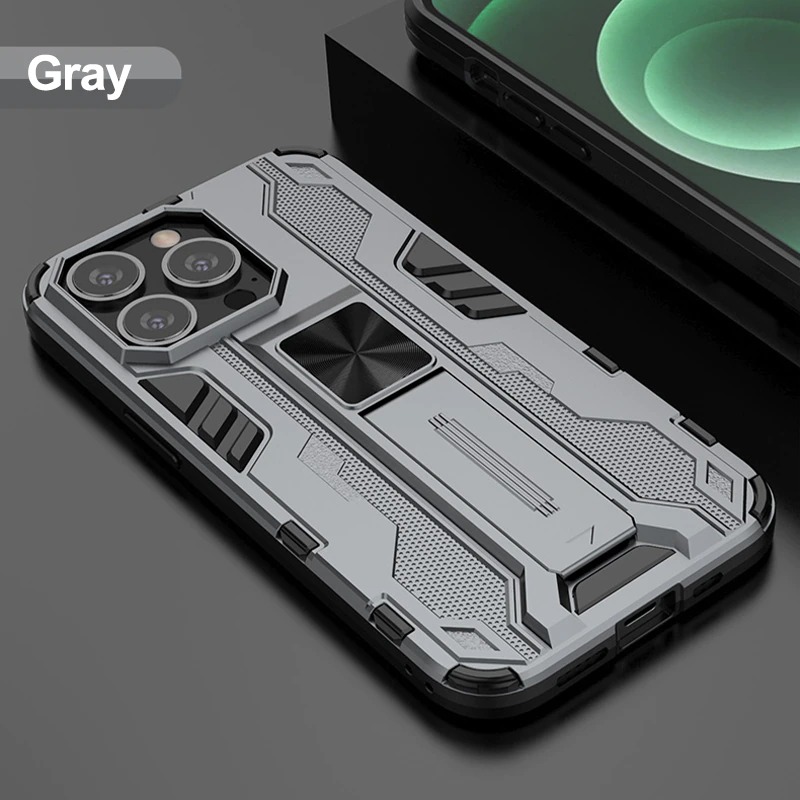 เคส iphone 15 Pro #เคสฝาหลังพลาสติก ไฮบริด TPU + Kickstand