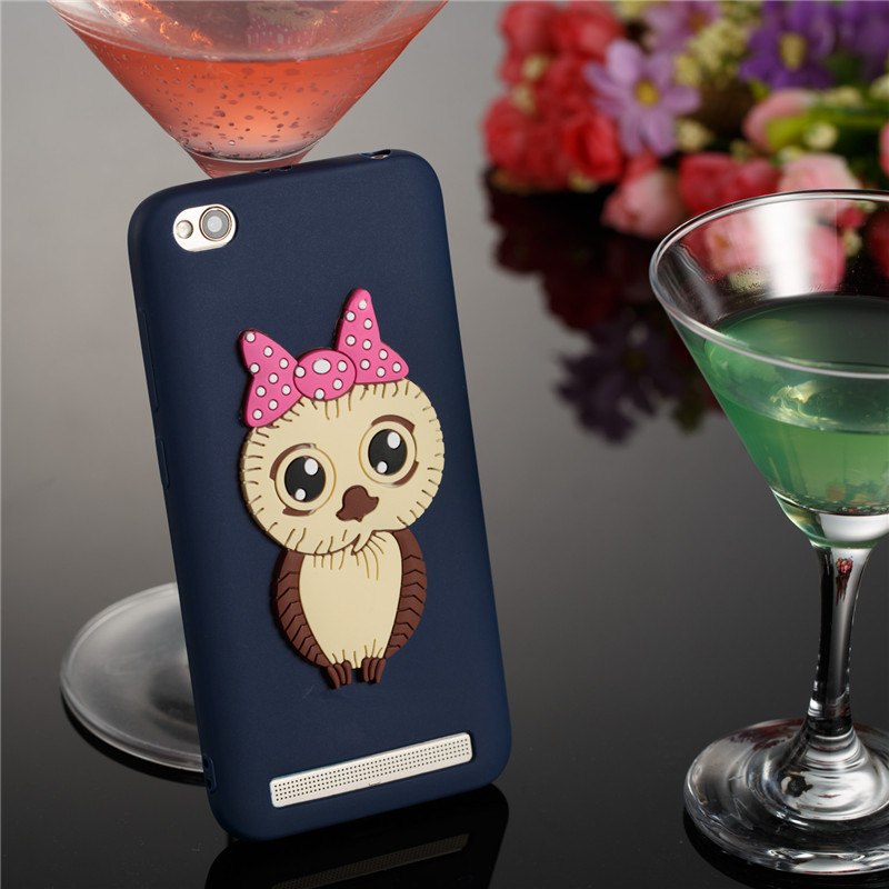 Case Xiaomi Redmi 5A #เคสฝาหลังนิ่มลายนกฮูกติดโบ 3D น่ารัก Lovely 3D Owl with Bowknot Pattern