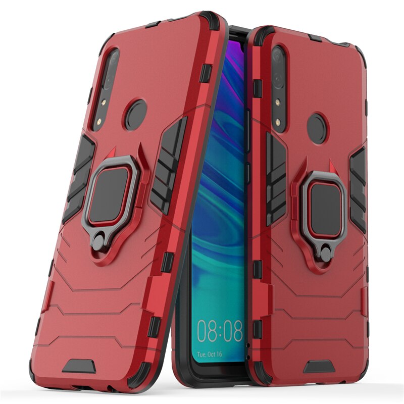 Case Huawei Y9 Prime 2019 #เคสฝาหลังพลาสติกแข็ง +TPU Hybrid Case มีแหวนสวมนิ้วโลหะ