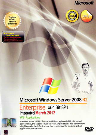 Windows Server 2008 R2 Enterprise 64bit SP1 March 2012 ( 1 DVD )