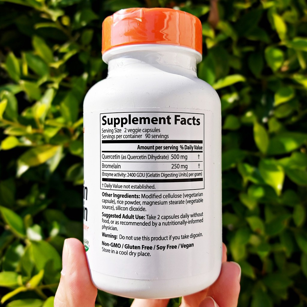 Doctor's Best® Quercetin Bromelain 180 Veggie Caps เสริมภูมิต้านทาน เควอซิทิน โบรมีเลน