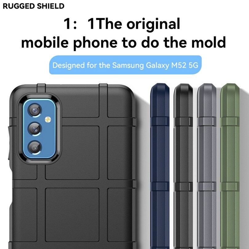 เคส Samsung Galaxy M52 5G#เคสฝาหลัง Rugged Shield Series Soft Silicone Shock Absorption Matte กันกระแทก