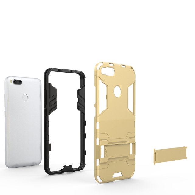 เคส Xiaomi Mi A1 #เคสฝาหลังไฮบริด พลาสติก +TPU มีขาตั้งในตัวสวยงามทันสมัย