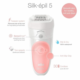 Braun® Epilator Silk-épil 5 Hair Removal for Women Shaver & Trimmer Model 5391 SES 5-620 เครื่องกำจัดขน สำหรับผู้หญิง