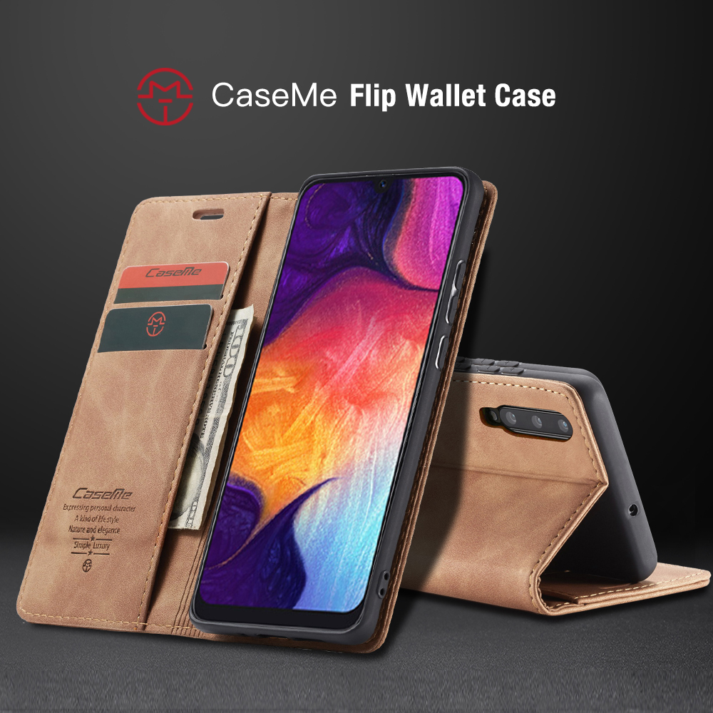 Case Samsung Galaxy A50 / A50s / A30s #เคสฝาพับหนังกระเป๋าสตางค์ CASEME Auto-absorbed Leather Wallet
