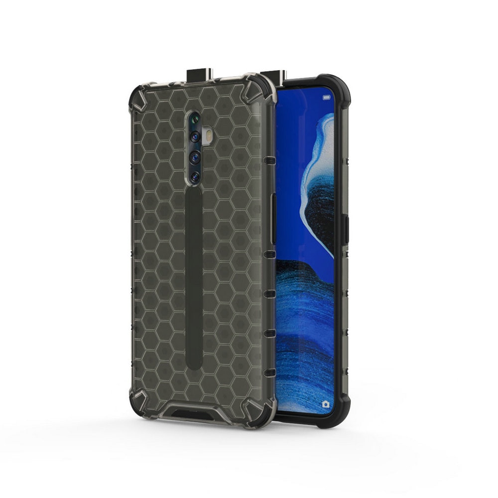 Case OPPO Reno 2F #เคสฝาหลังกันกระแทก Honeycomb Shock Absorber TPU + PC + Silicone Hybrid
