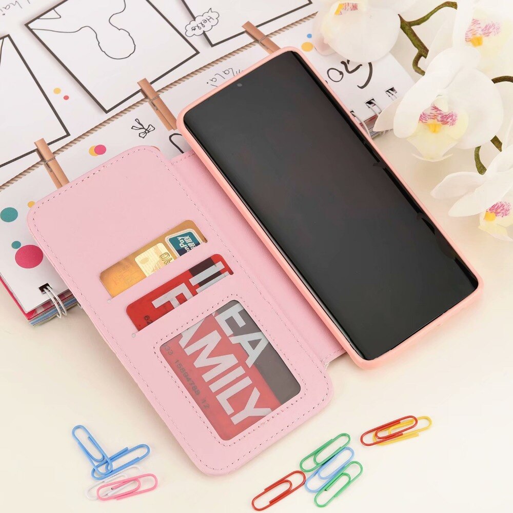 Case Huawei P30 Pro #เคสฝาพับหนัง PU มีช่องเสียบการ์ด Stitching Rhombus Crown Stand Leather