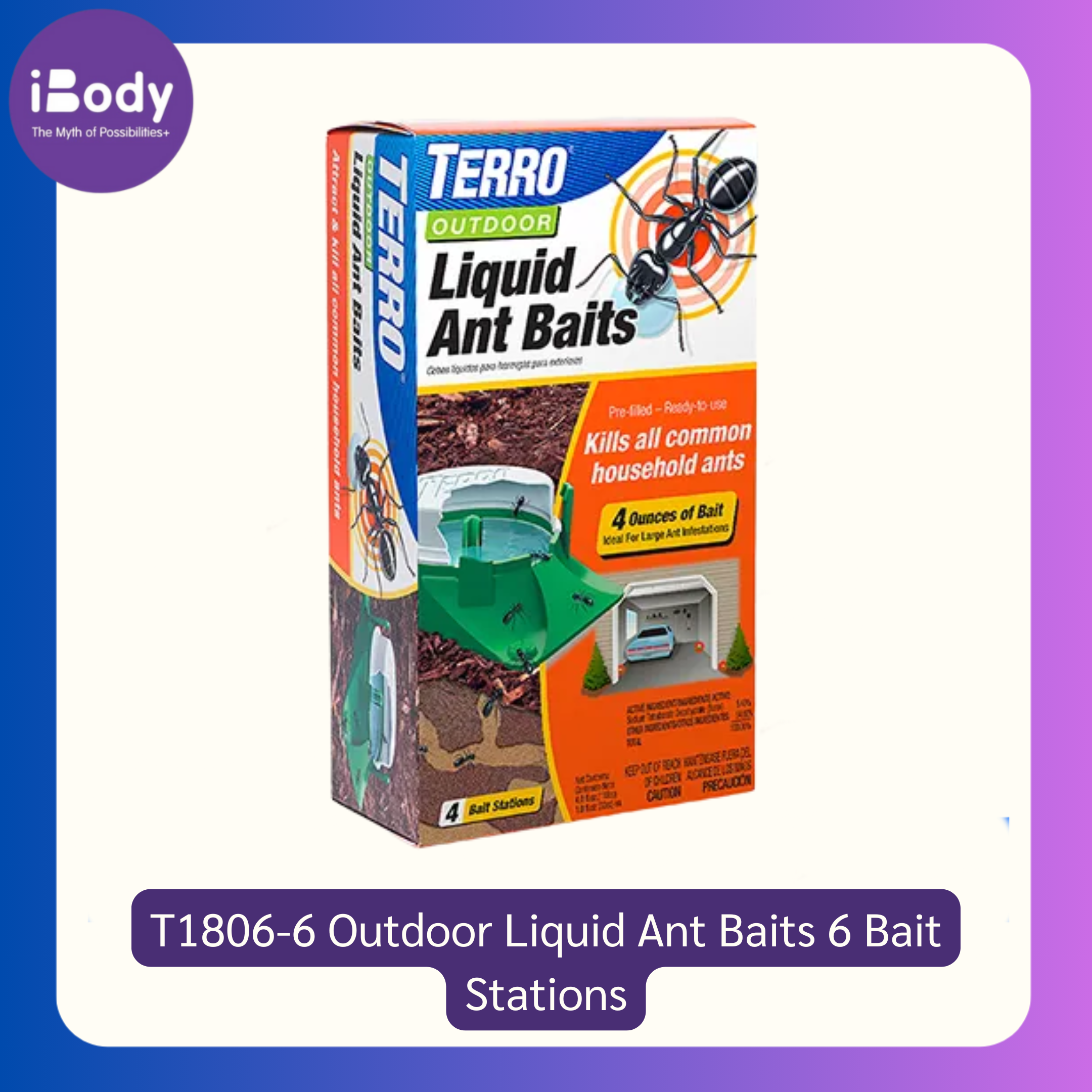 ผลิตภัณฑ์กำจัดมด T1806-6 Outdoor Liquid Ant Baits 6 Bait Stations (TERRO®)