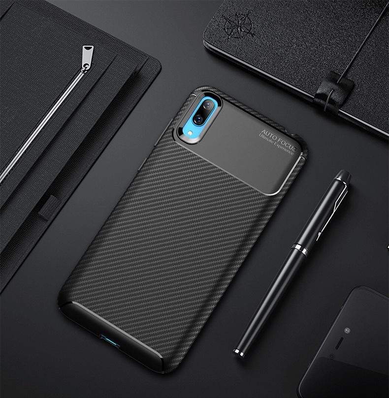 Case Huawei Y7 Pro (2019) #เคสฝาหลังนิ่ม Carbon Fiber Anti-drop TPU Protection