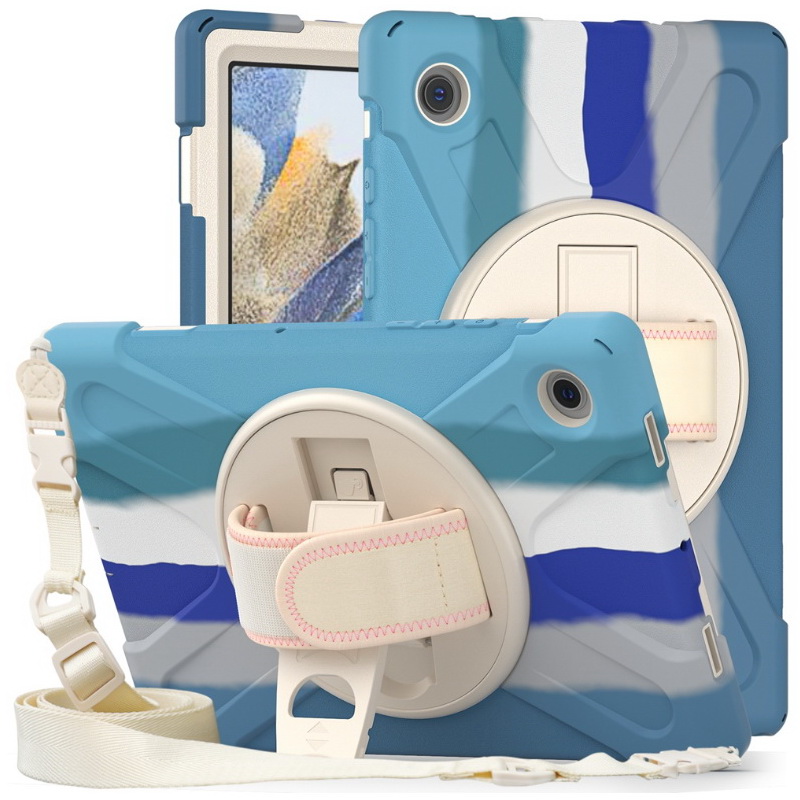 เคส Samsung Galaxy Tab S8+ 5G 12.4" #เคสฝาหลังกันกระแทกมีที่สวมมือพร้อมสายคล้องไหล่