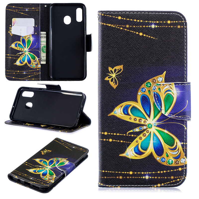เคส Samsung Galaxy A30/A20 #เคสฝาพับสไตล์กระเป๋าสตางค์พิมพ์ลายสวยๆ Pattern Printing Magnetic Leather