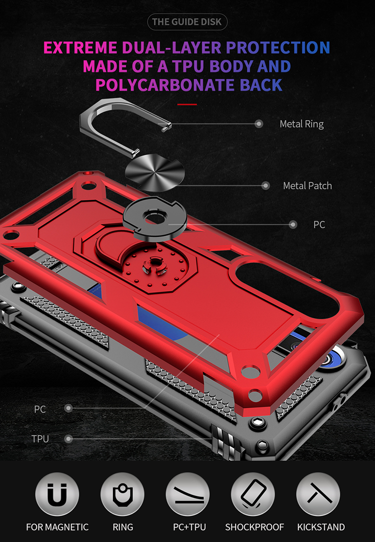 เคส Xiaomi Mi 9 SE #เคสฝาหลัง Hybrid TPU+PC มีแหวนสวมนิ้ว