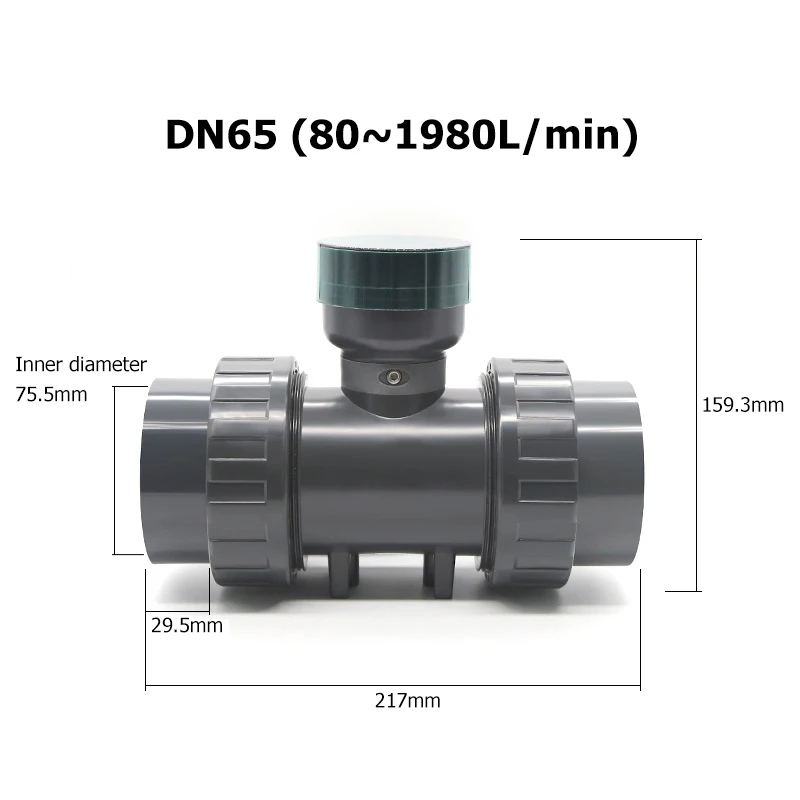 RS485 ดิจิตอลจอแสดงผล Flow Meter UPVC Water