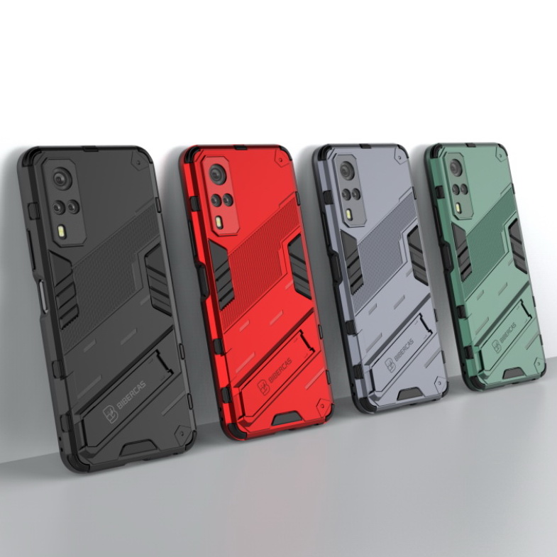 Case Vivo Y31 2021 #เคสฝาหลังพลาสติก ไฮบริด TPU + Kickstand