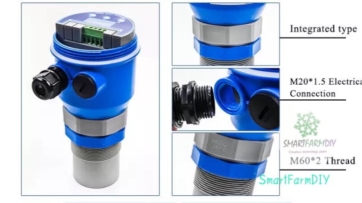 เซนเซอร์วัดระดับน้ำหรือของเหลว ultrasonic sensor 0-800cm 4-20mA rs485