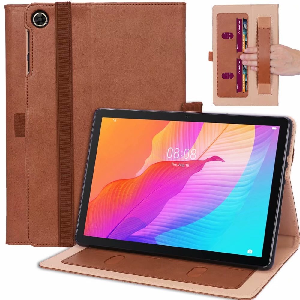 Case Huawei MatePad T10s 10.1" #เคสฝาพับหนัง PU มีที่สวมนิ้ว Card Holder Stand PU Leather Smart Case