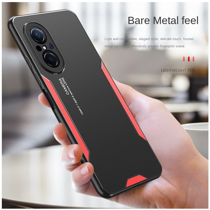 เคส Huawei Nova 9 SE #เคสฝาหลังไฮบริด Metal +TPU Shockproof metal back plate Phone Back Cover