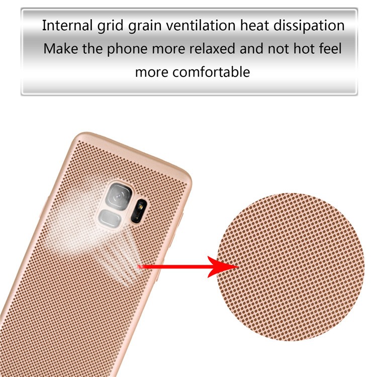 Case Samsung Galaxy S9 #เคสฝาหลังพลาสติกรูตะแกรงช่วยระบายความร้อน Hollow Mesh PC Shell