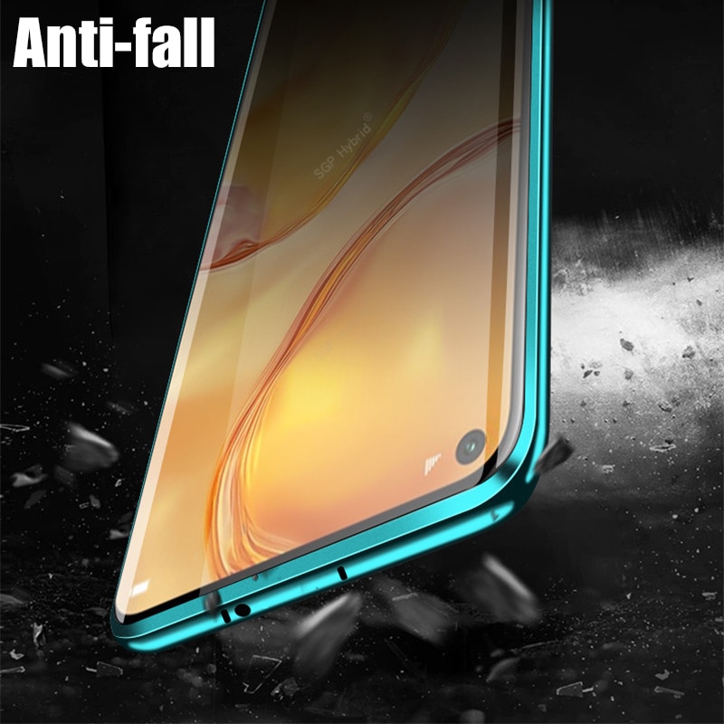 เคส Huawei nova 7i #เคสฝาครอบกระจกขอบโลหะดูดซับแม่เหล็ก Fully Protection Magnetic Adsorption Glass Metal Phone Protective