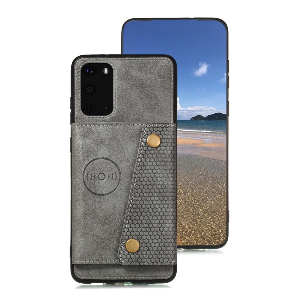 เคส Samsung Galaxy S20 FE / S20 FE 5G #เคสฝาหลัง TPU เคลือบหนัง PU มีที่เก็บบัตร PU Leather Coated TPU Card Holder Magnetic Kickstand