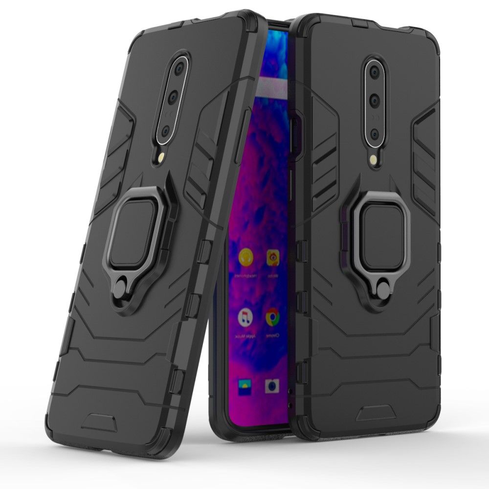 Case OnePlus 7 Pro #เคสฝาหลังพลาสติกแข็ง +TPU Hybrid Case มีแหวนสวมนิ้วโลหะ