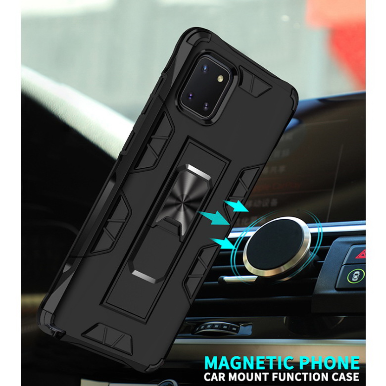 Case Samsung Galaxy Note 10 Lite #เคสแบบฝาหลังเกราะป้องกัน ไฮบริด มีขาตั้ง Built-in Kickstand Hard PC Phone Stand Back Case Armor