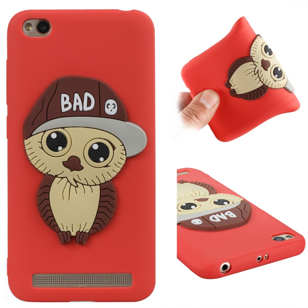 เคส Xiaomi Redmi 5A #เคสฝาหลังนิ่มลายนกฮูกใส่หมวก 3D น่ารัก Cute 3D Owl with Cap Pattern Gel