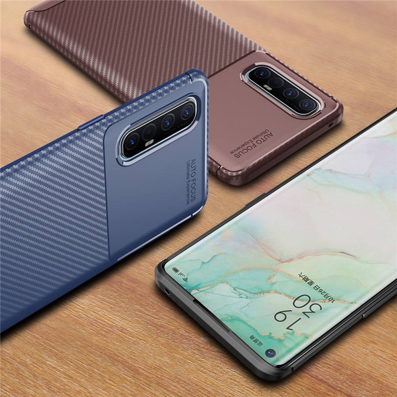 Case OPPO Reno 3 Pro 4G 6.4 นิ้ว #เคสฝาหลังนิ่ม Carbon Fiber Anti-drop TPU Protection