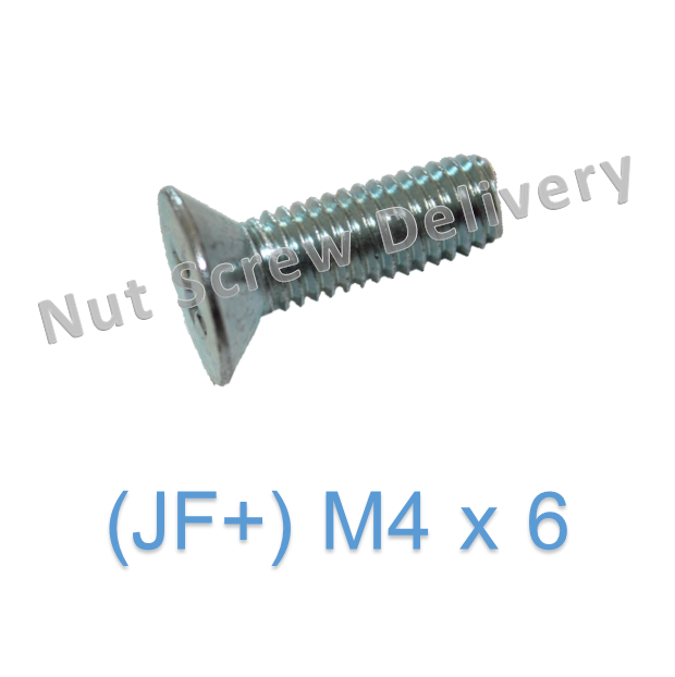สกรูหัวเตเปอร์มิลขาว (JF) M4 x 6