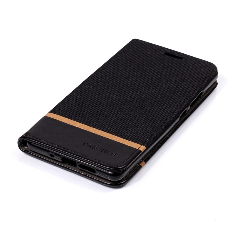 เคส Nokia 7 plus #เคสฝาพับหนัง PU ผิวเคลือบ Cloth Texture Splicing PU Leather