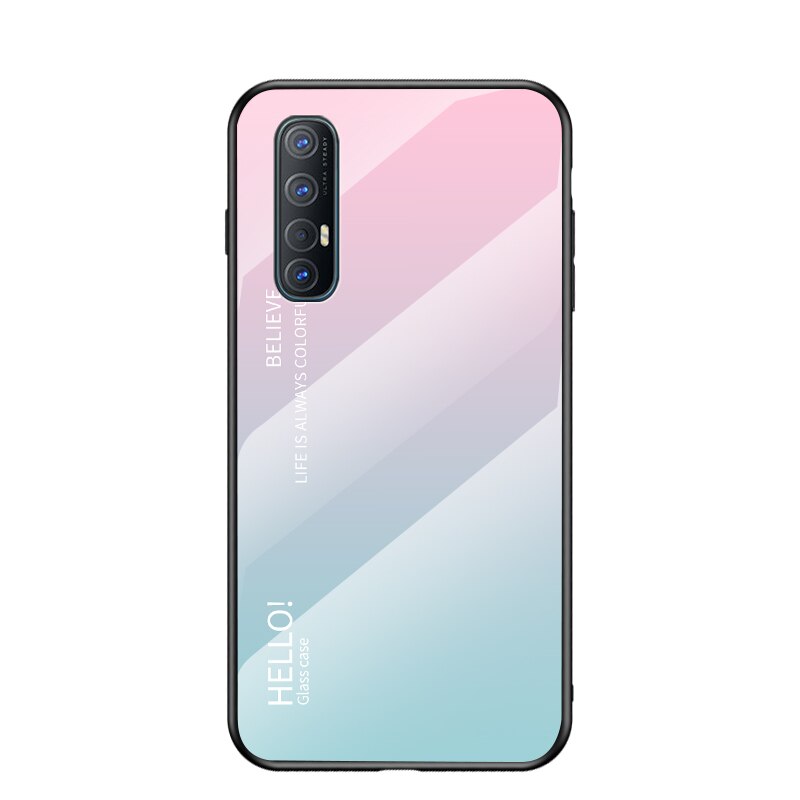 Case OPPO Reno 3 Pro 4G 6.4 นิ้ว #เคสฝาหลัง Gradient Color Glass + PC + TPU Hybrid Case
