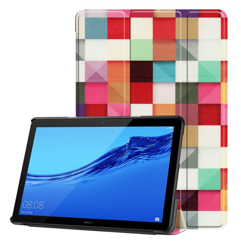 เคส Huawei MediaPad T5 10 #เคสฝาพับรูปแบบการพิมพ์ Tri-fold Stand Leather Case