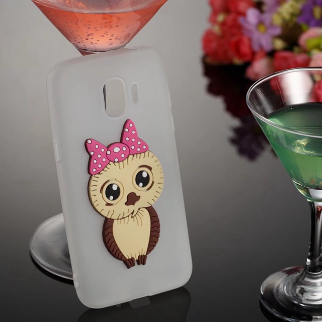 Case Samsung Galaxy J2 Pro (2018) #เคสฝาหลังนิ่มลายนกฮูกติดโบ 3D น่ารัก Lovely 3D Owl with Bowknot Pattern
