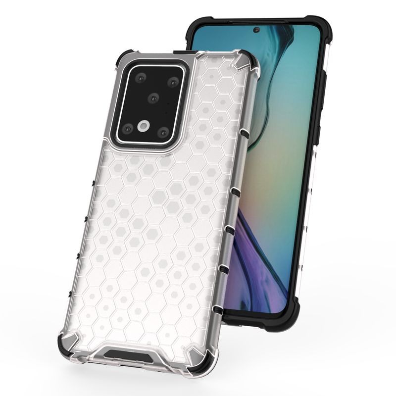 Case Samsung Galaxy S20 Ultra / S20 Ultra 5G #เคสฝาหลังกันกระแทก Honeycomb Shock Absorber TPU + PC + Silicone Hybrid