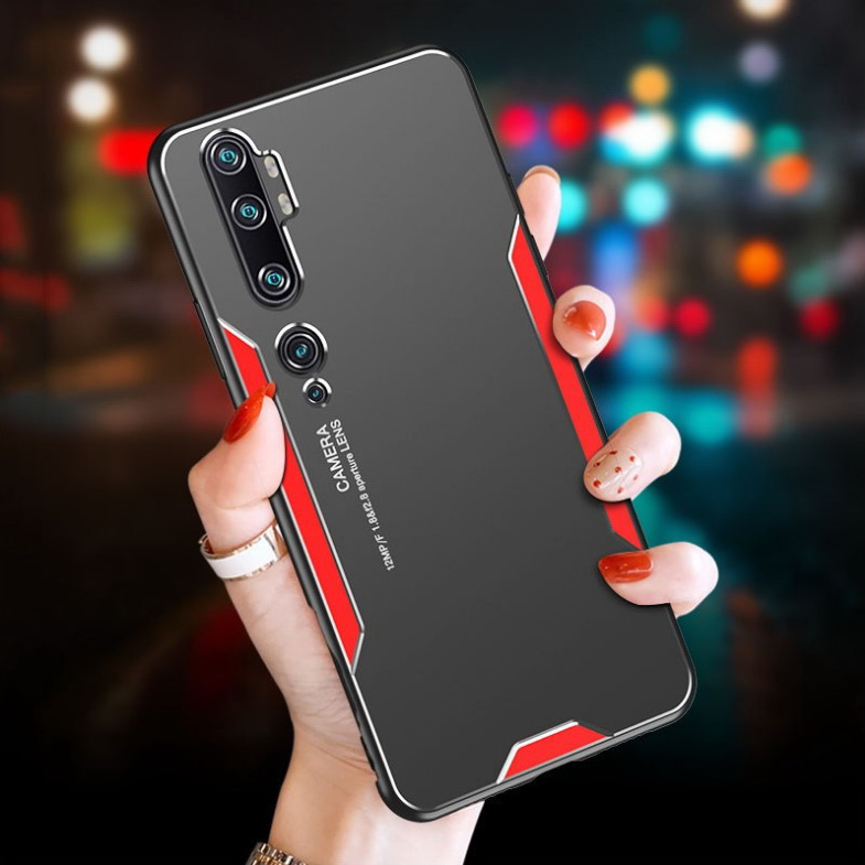 เคส Xiaomi Mi Note 10 Pro #เคสฝาหลังไฮบริด Metal +TPU Shockproof metal back plate Phone Back Cover