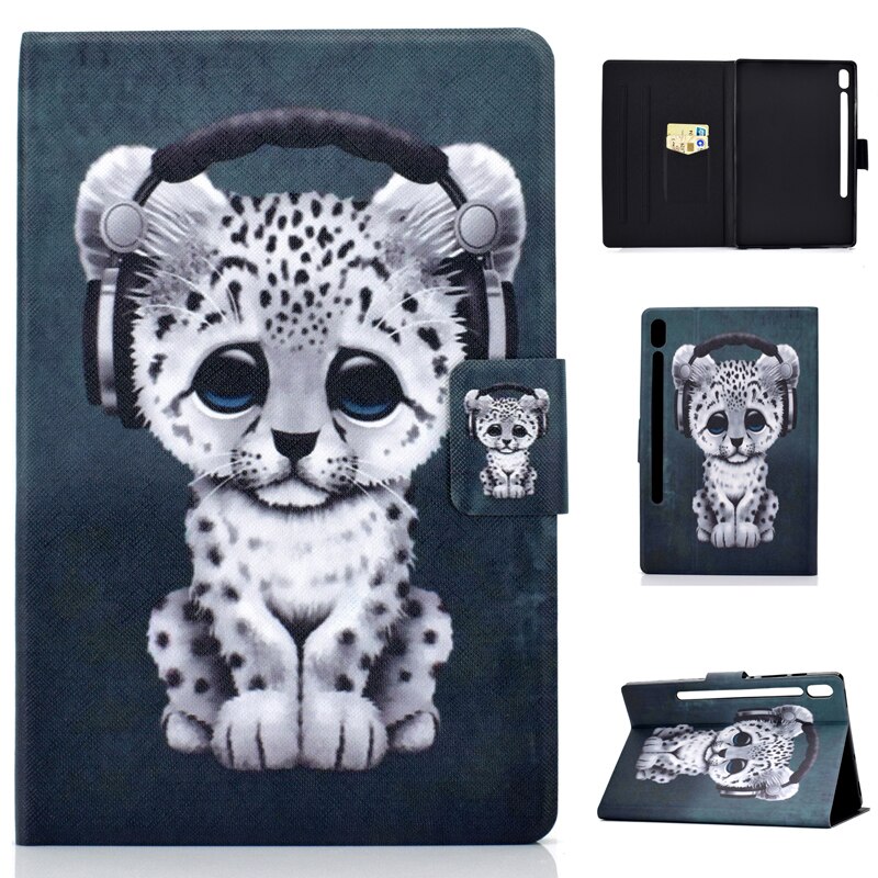 เคส Samsung Galaxy Tab S6 T860 T865 10.5 inch #เคสฝาพับพิมพ์ลายหนัง PU พร้อมที่เก็บการ์ด Pattern Printing PU Leather Tablet Stand Case with Card Storage